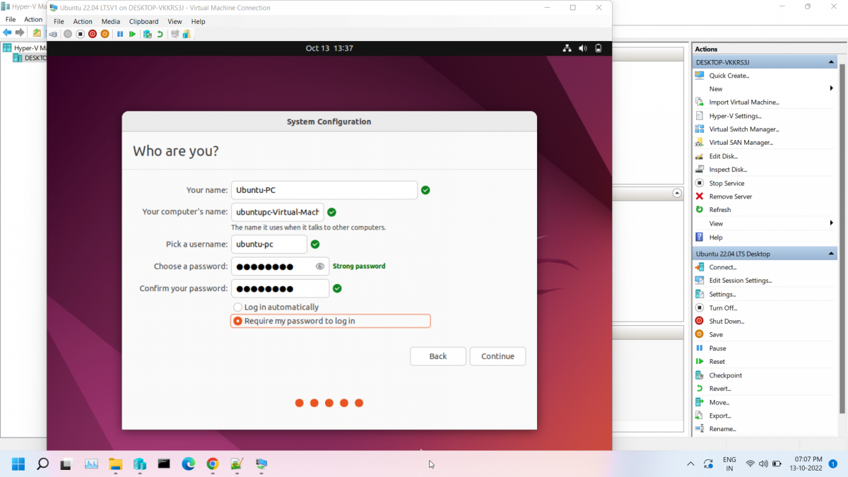 Configure PC Name & Secure Password